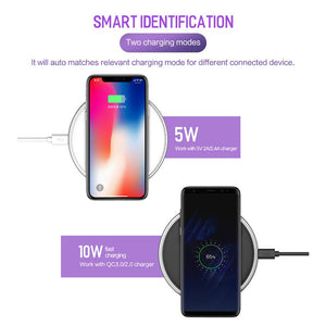 10W Wireless Charger , Qi Fast Wireless Charging Pad LED Breathing Light For iPhone X8 Samsung Note 8 S8 S7 S6 *47% OFF* - ColaPa - Discover Hot Mobile Accessories Online