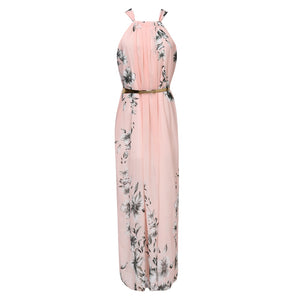 New Women Long Formal Prom Floral Boho Chiffon Dress